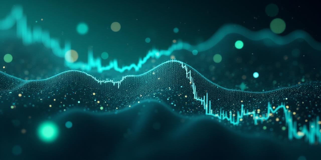 Visualizzazione futuristica di dati finanziari gestiti da intelligenza artificiale